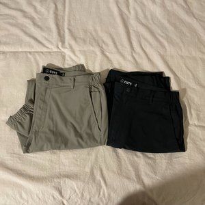 Cuts AO Jogger Slim Fit Joggers Large Jogger Black and Tan 2 pack